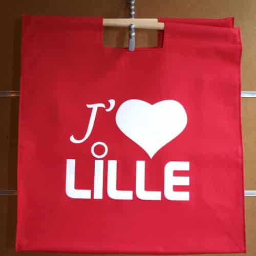 Sac shopping j'aime Lille rouge
