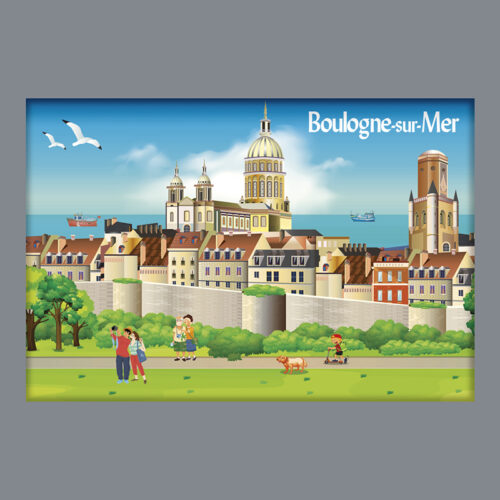 BOULOGNE SUR MER - LA VILLE ET LE PORT - DESSIN