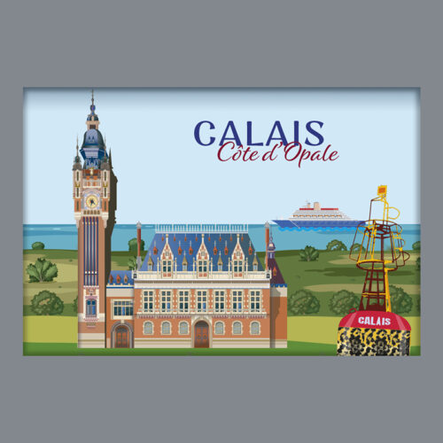CALAIS - DESSIN DE L'HÔTEL DE VILLE