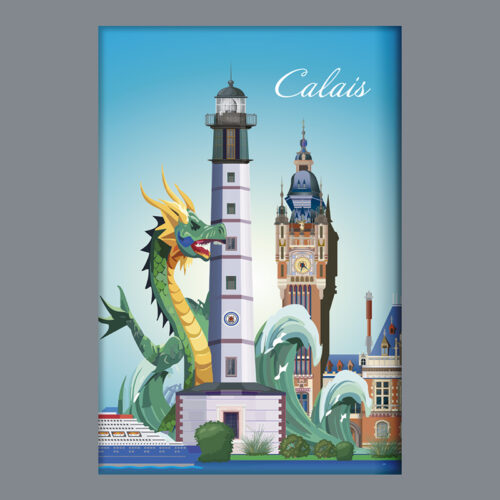 CALAIS - DESSIN AVEC DRAGON