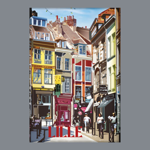 LILLE - RUE VIEUX LILLE DESSIN