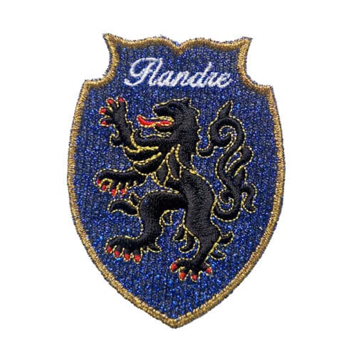 Écusson brodé Lion de Flandre à paillettes - Bleu – Patch à coudre