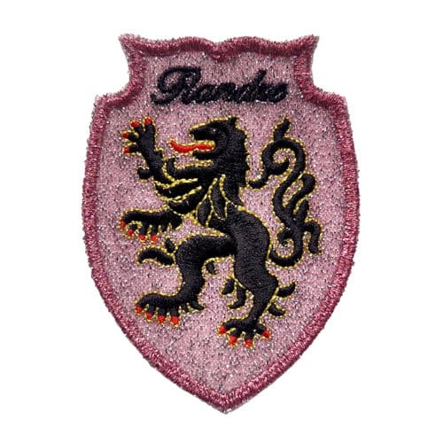 Écusson brodé Lion de Flandre à paillettes - Rose – Patch à coudre