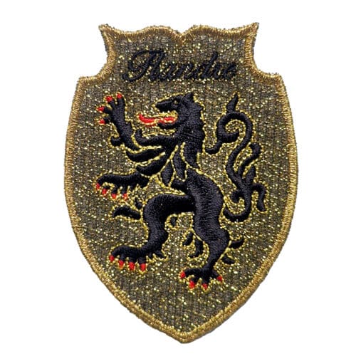 Écusson brodé Lion de Flandre à paillettes - OR – Patch à coudre