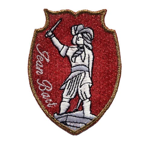 Écusson brodé à paillettes – Jean Bart - ROUGE - Patch à coudre