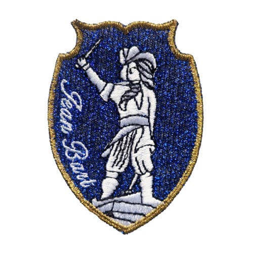 Écusson brodé à paillettes – Jean Bart - BLEU - Patch à coudre